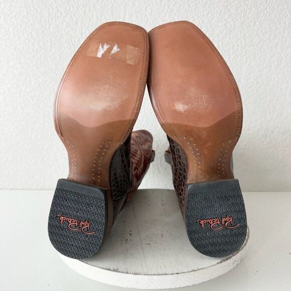 Rod Patrick Mens Cowboy Boots 12.5 AA Brown Caiman Leather Western Square Toe - Picture 9 of 13